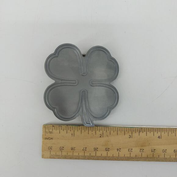 Lucky Shamrock Mens Belt Buckle 4 Leaf Clover St. Patrick's Patty Day Good - Picture 5 of 10